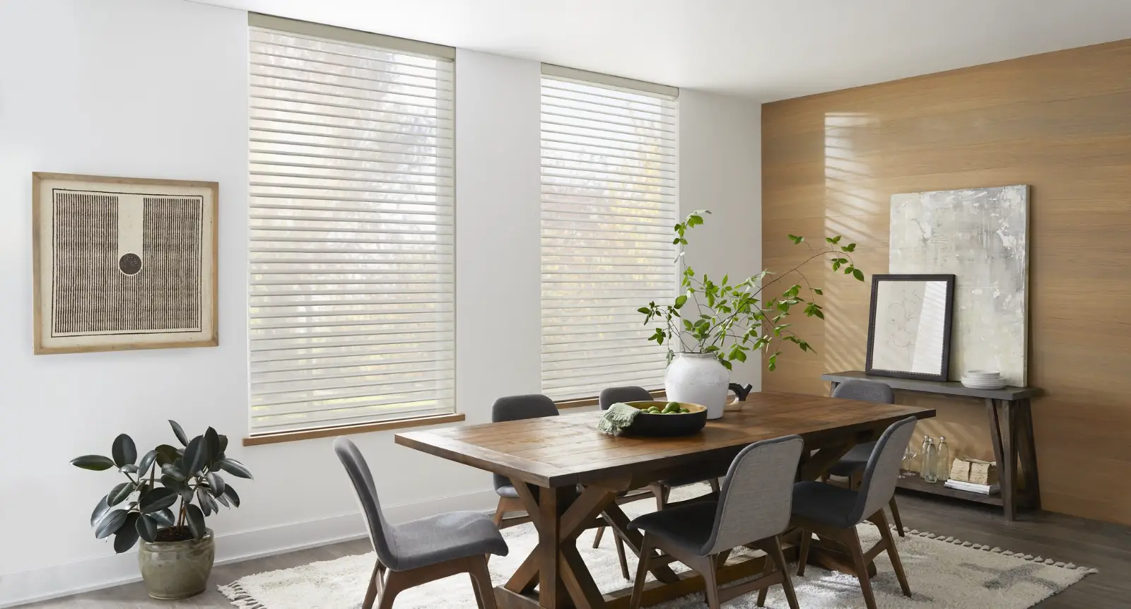 Alta by Hunter Douglas sheer shades in a Kansas City dining room